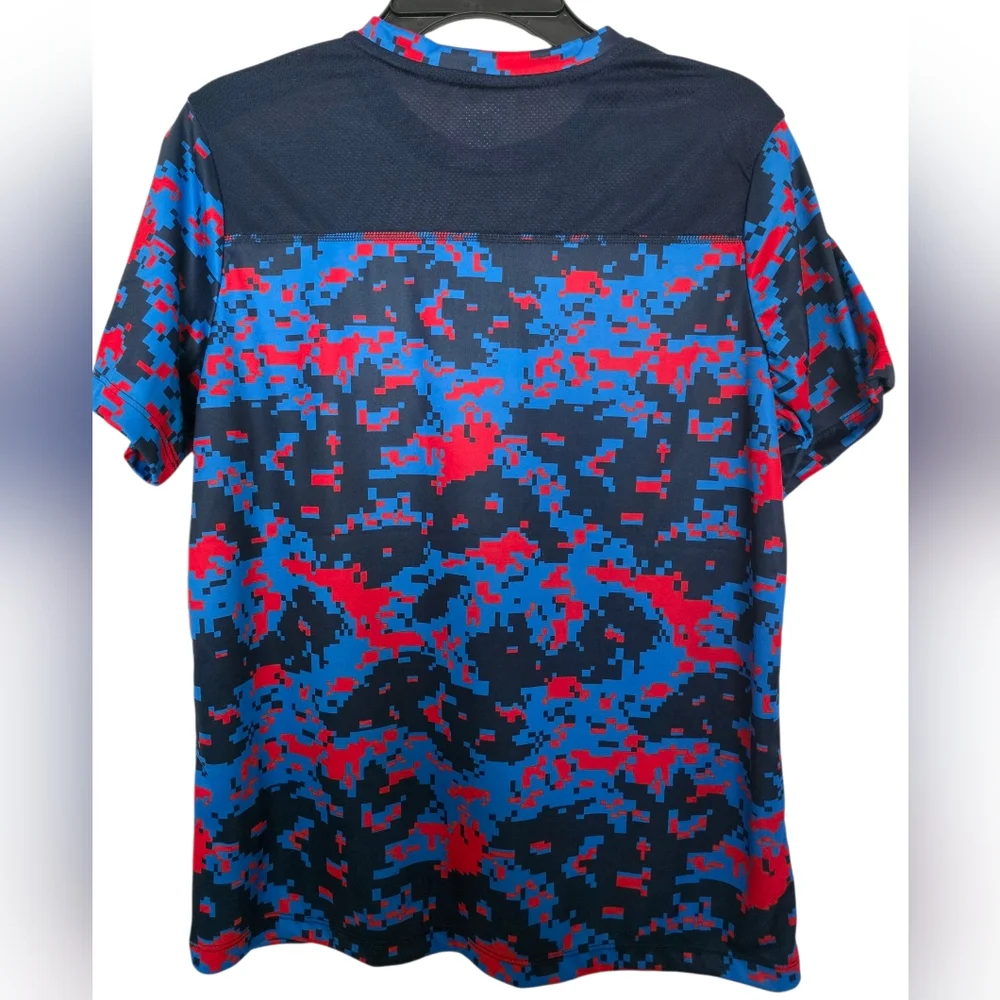 Athletic Works Boys Kids Short Sleeve Active Tshirt Blue Red Camo Size XXL 18